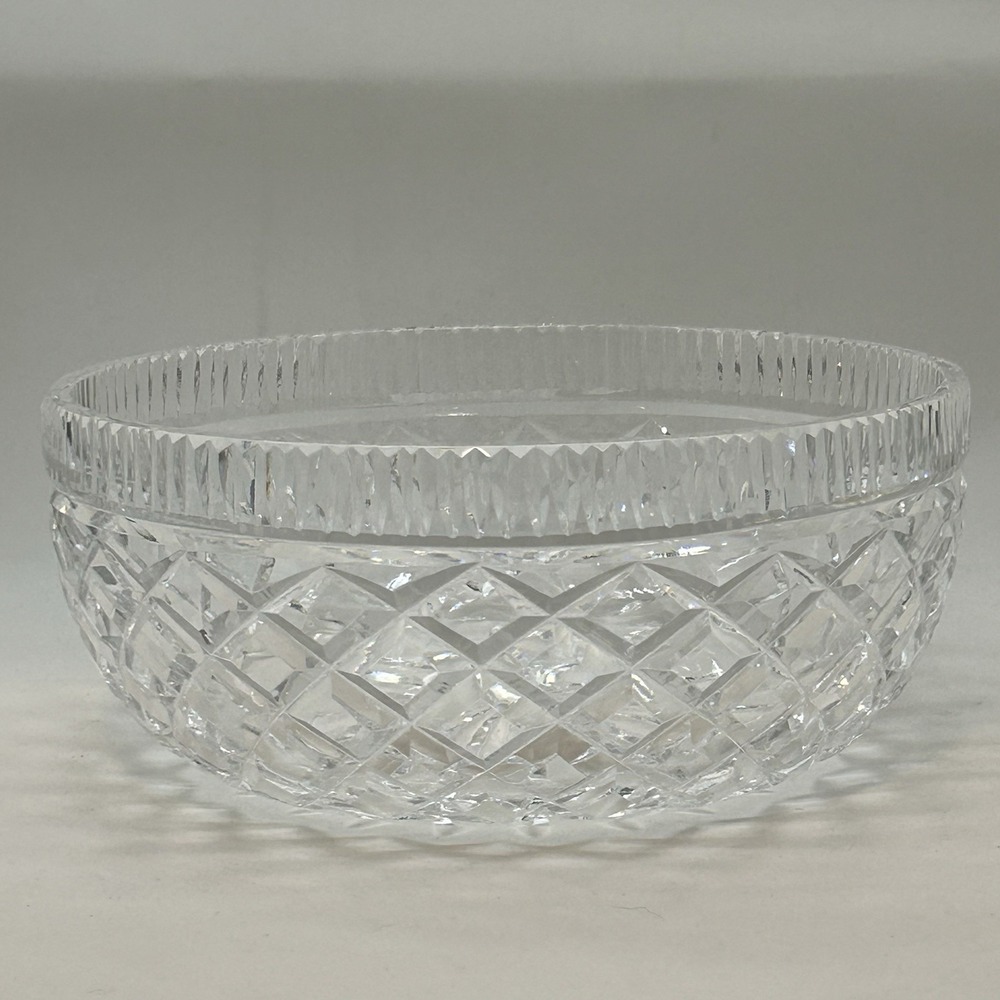 Vintage Waterford Killeen Diamond Pattern Medium 8" Crystal Bowl Console READ